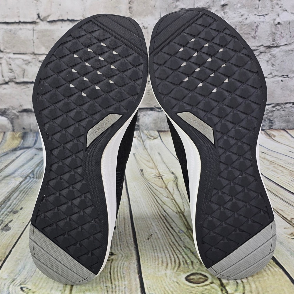 Ariat Ignite Sneakers‎ Womens 8 Black Knit Slip On Shoes Logo Strap 10035853 - Picture 8 of 9